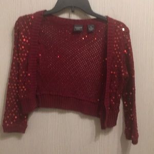 Copper Key Medium Red Shrug with Red Sequins